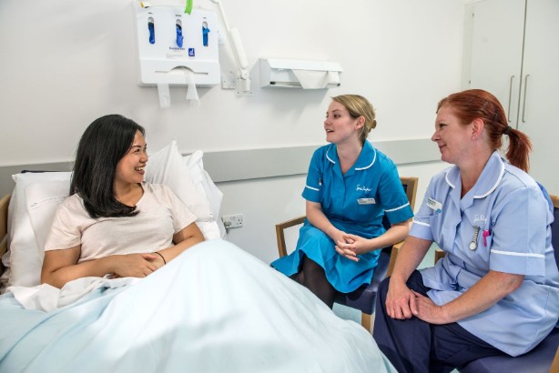 Healthcare professionals providing care to a patient in a hospital setting